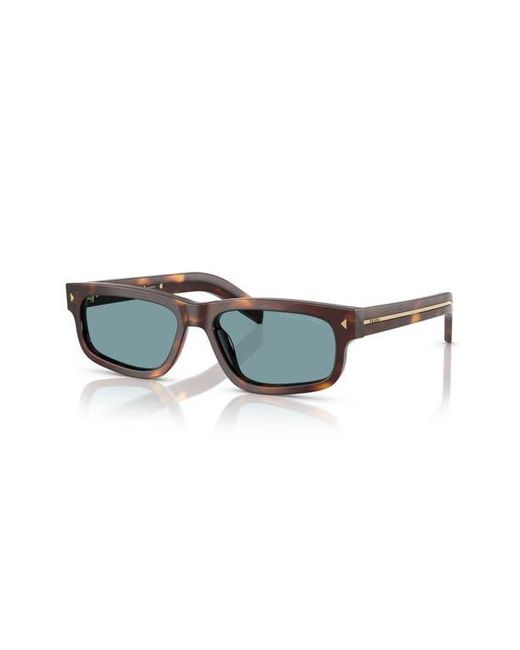 Prada Blue 57Mm Polarized Rectangular Sunglasses for men