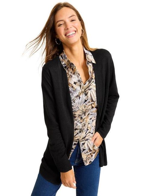 Tommy Bahama Black Addison Beach Linen Blend Cardigan