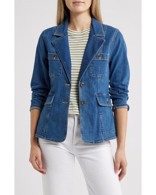 Caslon Blue Patch Pocket Denim Blazer