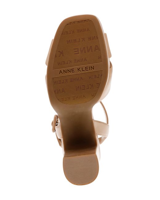 Anne Klein Natural Zena Ankle Strap Platform Sandal
