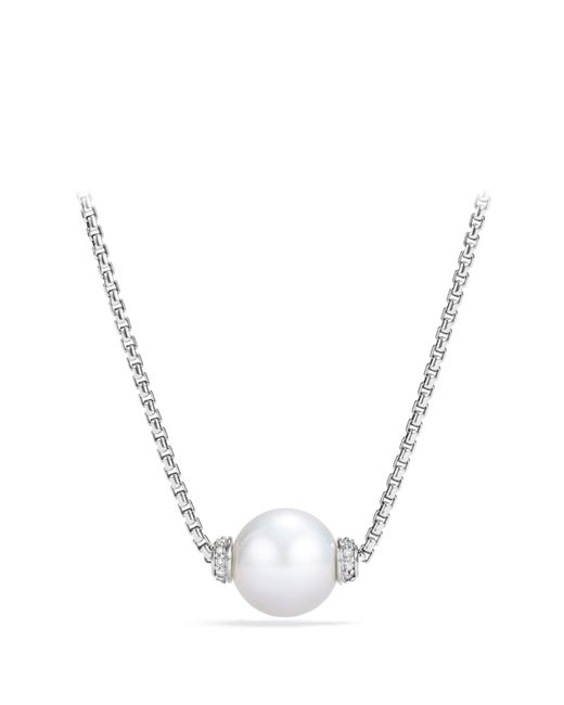 David Yurman Metallic Solari Pendant Necklace With Diamonds & Cultured Freshwater Pearl