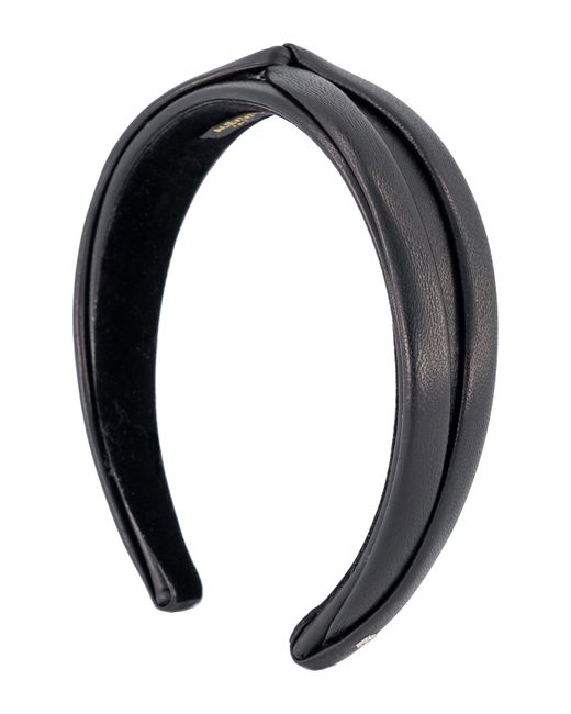 Alexandre De Paris Leather Knotted Headband in Black | Lyst