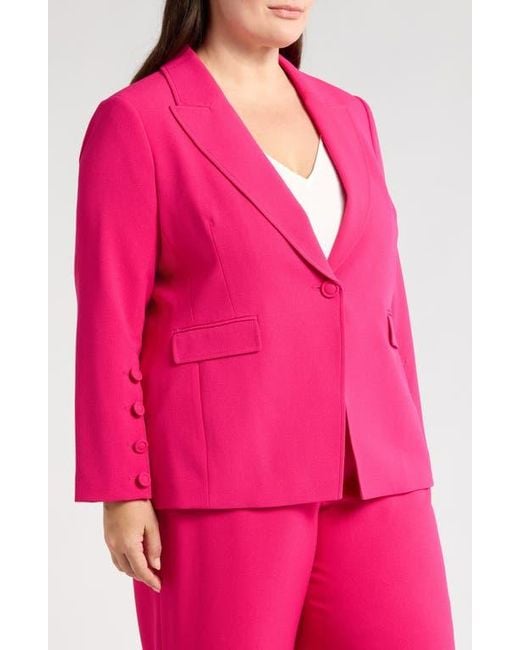 Tahari Pink One-Button Blazer