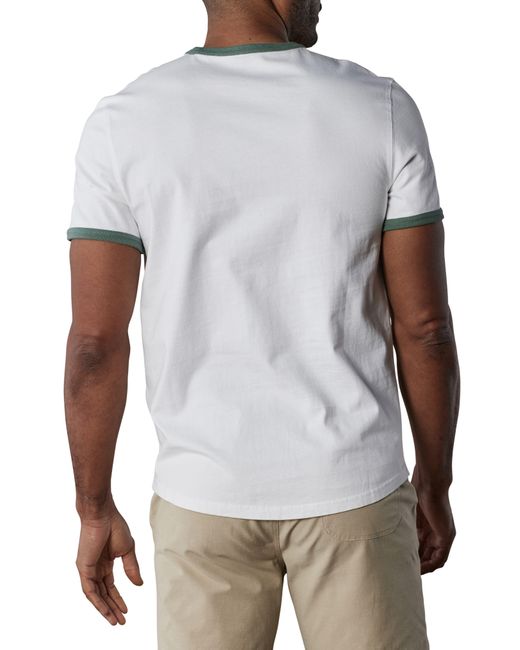 The Normal Brand White Lennox Cotton Ringer T-shirt for men