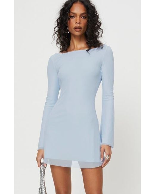 Princess Polly Blue Lukea Long Sleeve Minidress