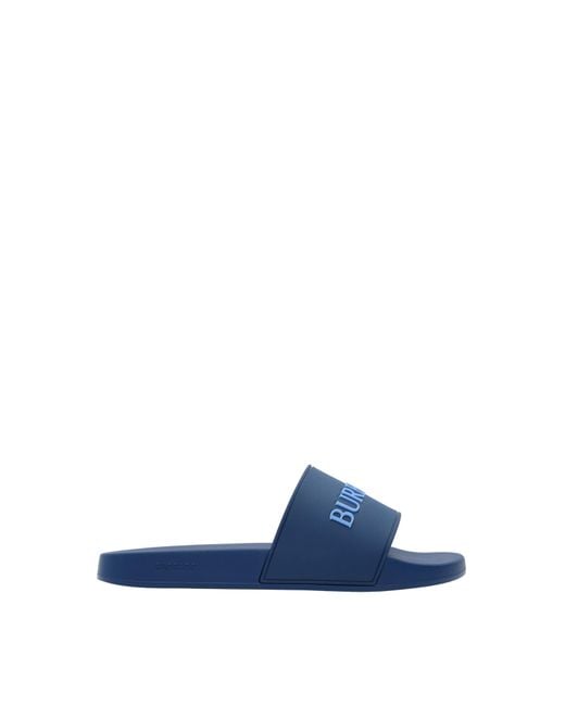 Burberry Blue Logo Slides for men