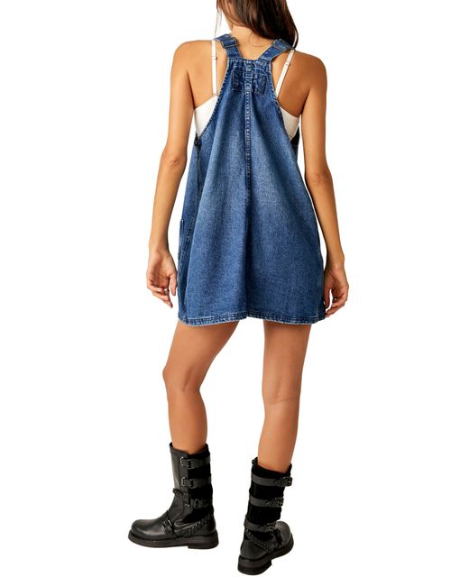 Free People Denim Overall Minidress in Blue Lyst