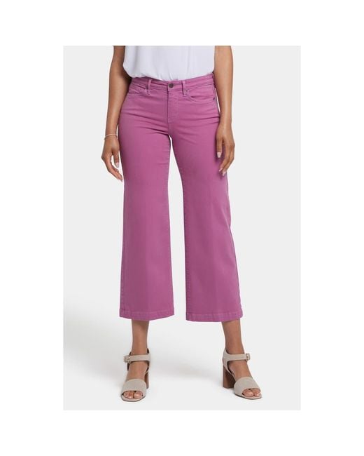 NYDJ Pink Teresa Ankle Wide Leg Jeans