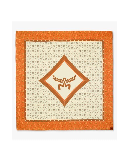 MCM Orange Diamond Monogram Scarf