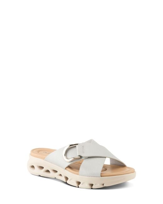 Flexus by Spring Step White Gaige Slide Sandal