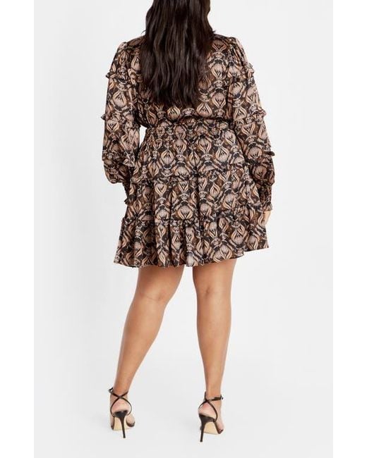 city chic brown dress Allyn Faux Leather Midi Dress