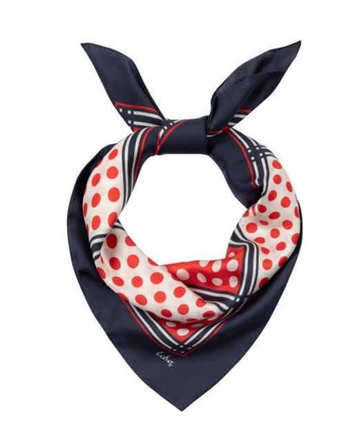 Echo Red Grid Dots Silk Square