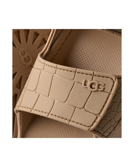 Ugg Brown Goldenglow Embossed Platform Sandal