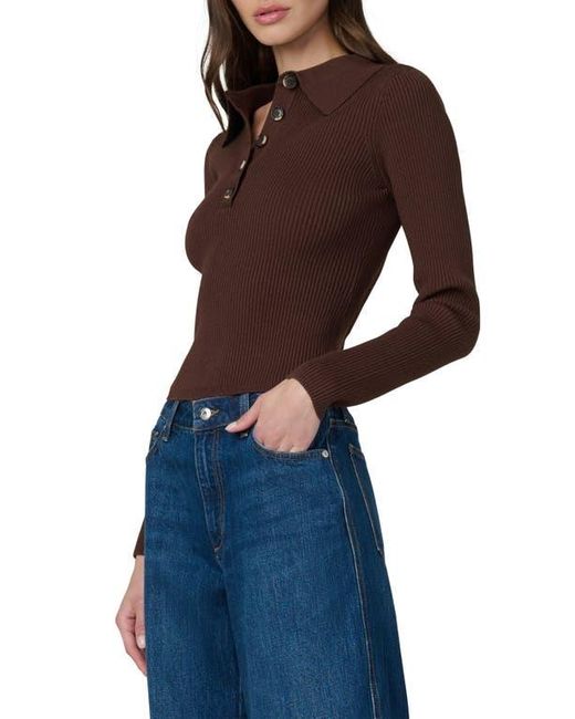 Joe's Jeans Blue The Lisa Crop Rib Polo Sweater
