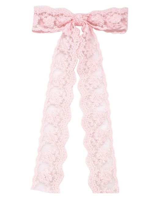 petit moments Pink Scalloped Lace Hair Bow