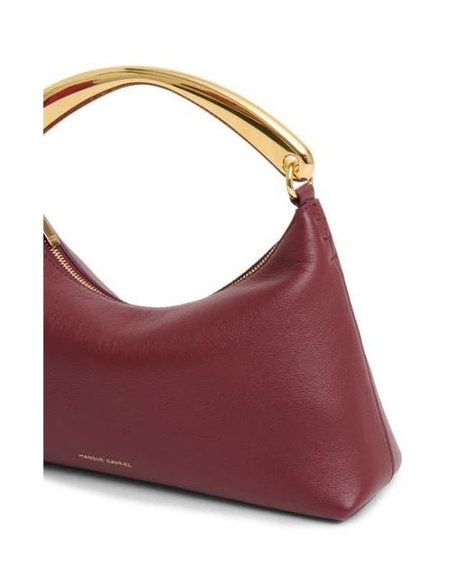 Mansur Gavriel Purple Rhea Metal Handle Leather Bag