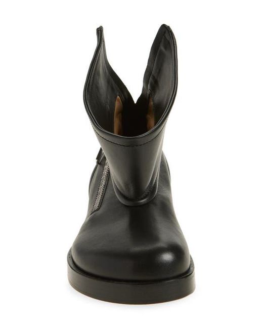 J.W. Anderson Black Biker Foldover Shaft Bootie