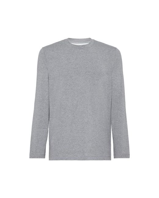 Brunello Cucinelli Gray Long Sleeve T-Shirt for men
