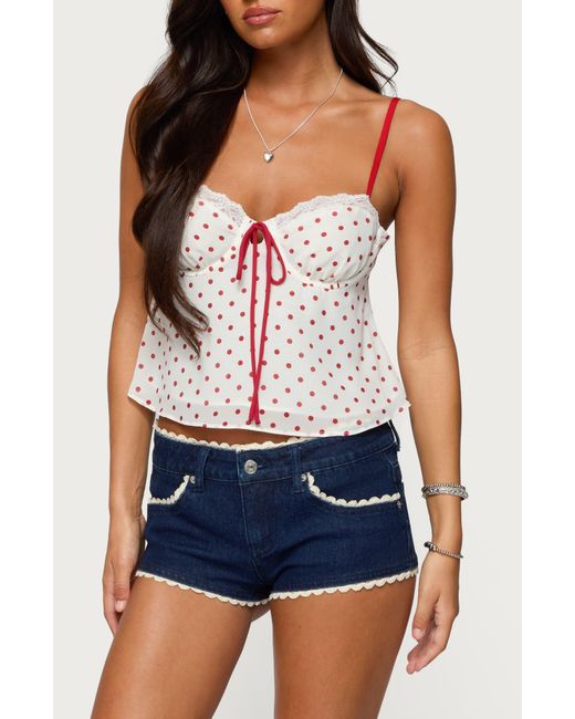 Edikted Blue Contrast Dot Camisole