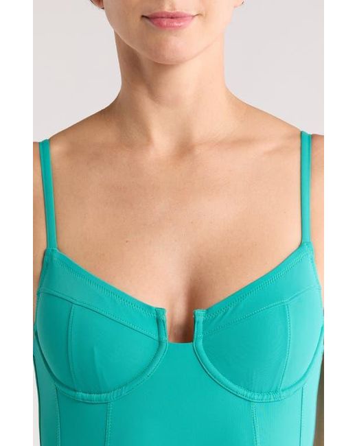 Solid & Striped Green Veronica Underwire One-Piece Swimsuit