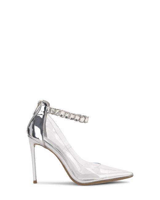 Jessica Simpson White Samiyah Embellished Ankle Strap Pointed Toe Pump