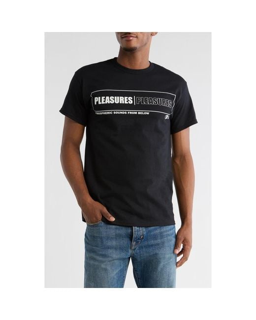 Pleasures Black Sounds Graphic T-Shirt for men