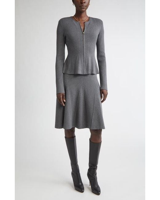 St. John Black Sleeveless Engineered Godet Fit & Flare Dress