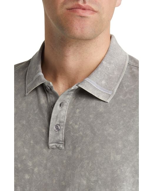 Stone Rose Gray Acid Wash Polo for men