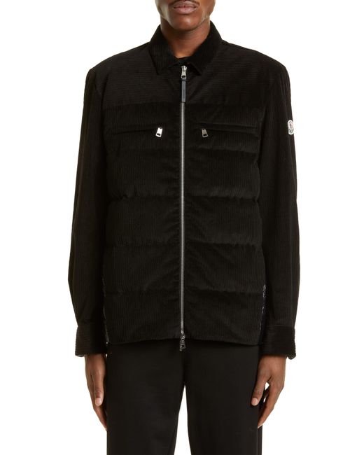 Moncler Silali Mixed Media Down Puffer Jacket in Black for Men | Lyst