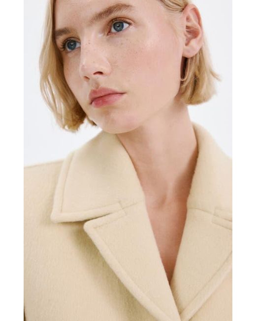 Mango Natural Wool Blend Coat
