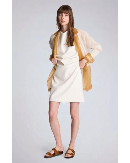 Kenneth Cole Ruched Faux Leather Minidress in White | Lyst