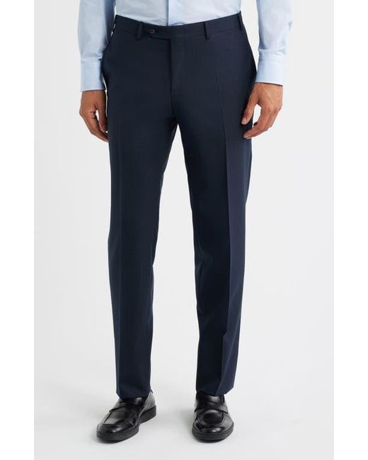 Canali Blue Kei Trim Fit Mélange Textured Wool Suit for men