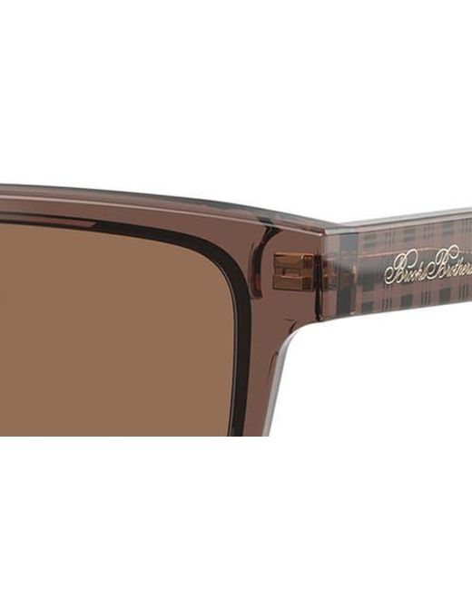 Brooks Brothers Brown 53Mm Rectangular Sunglasses for men