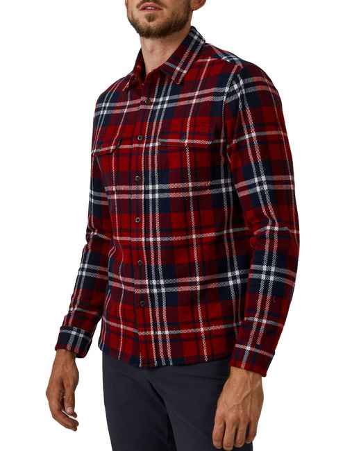 7 Diamonds Red Generation Plaid Double Knit Button-up Shirt for men