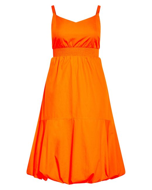 City Chic Orange Eliza Bubble Hem Cotton Maxi Dress