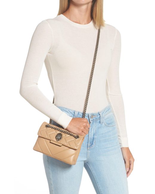 Kurt Geiger Mini Kensington Quilted Leather Crossbody Bag in Natural Lyst