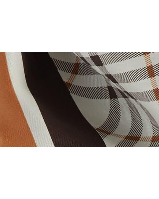Burberry Medium Check Border Silk Scarf in White | Lyst