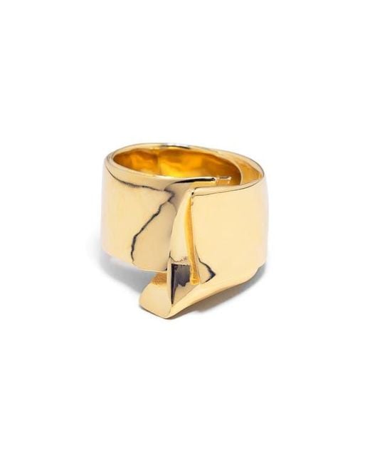 Completedworks Metallic Draped Fold Ring