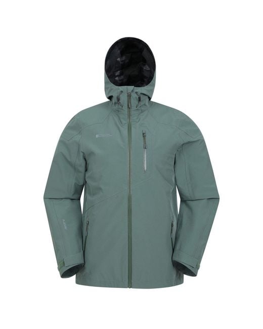 Mountain Warehouse Green Bachill Three Layer Waterproof Jacket for men