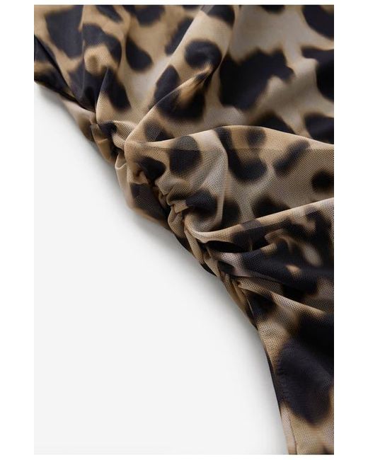 Next Brown Leopard Sleeveless Mesh Top
