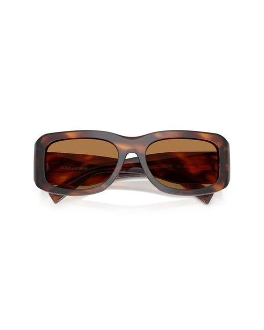 Dolce & Gabbana Brown 57Mm Rectangular Sunglasses for men