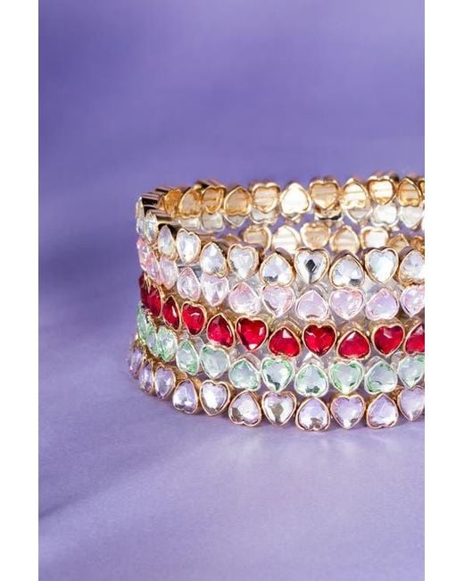 ALEX AND ANI Metallic Faceted Heart Stretch Bracelet