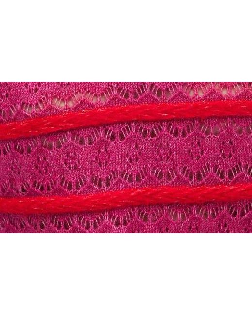 Mango Textured Stripe Openwork Sweater