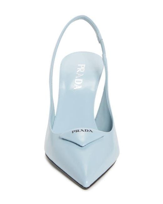 Prada Blue Modellerie Pointed Toe Slingback Pump