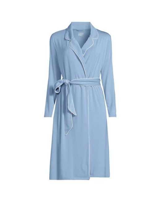 Cooling Robe Lands' End Plus Size Cooling Robe With Piping in Blue | Lyst