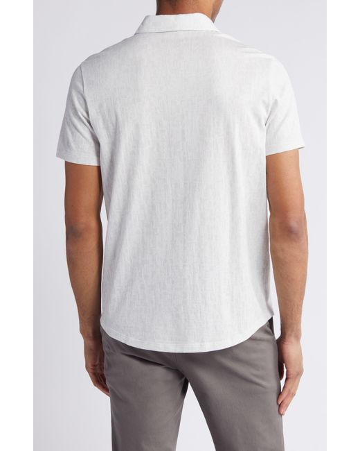 Robert Barakett White Caine Short Sleeve Cotton Button-up Shirt for men