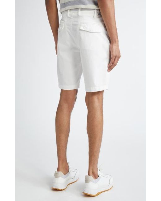 Eleventy White Stretch Cotton Bermuda Shorts for men