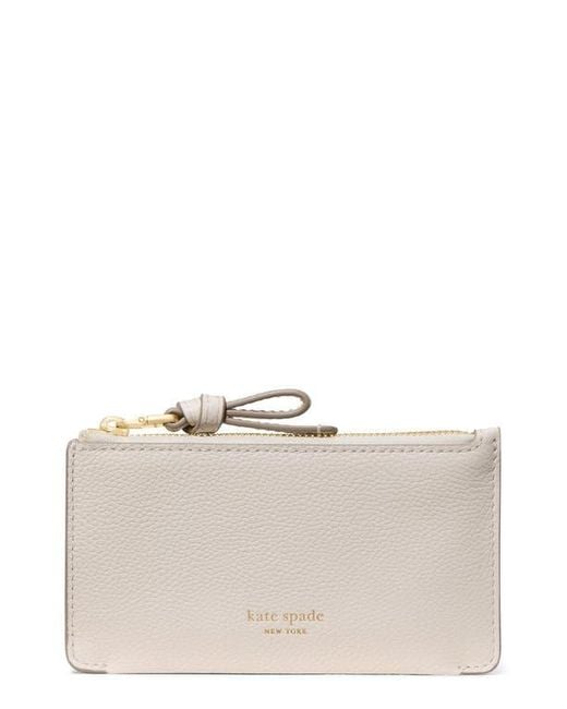 Kate Spade Natural Loop Pebbled Leather Card Case