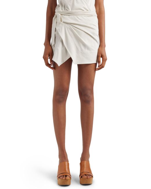Isabel Marant White Berenice Cotton Wrap Skirt