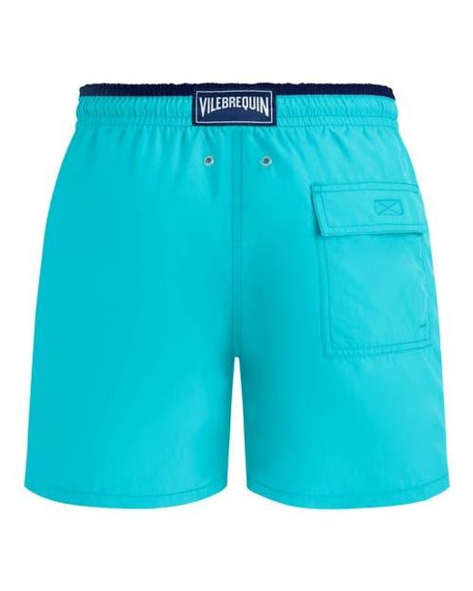Vilebrequin Blue Solid Bicolor Swim Shorts for men